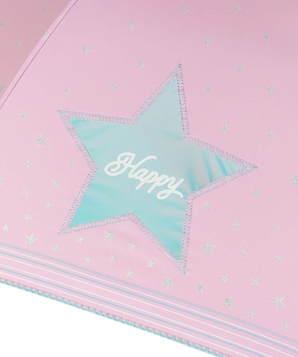 MOONBAT キッズ 晴雨兼用日傘 長傘 ビニール窓 スター 50cm 遮光 遮熱 UV 