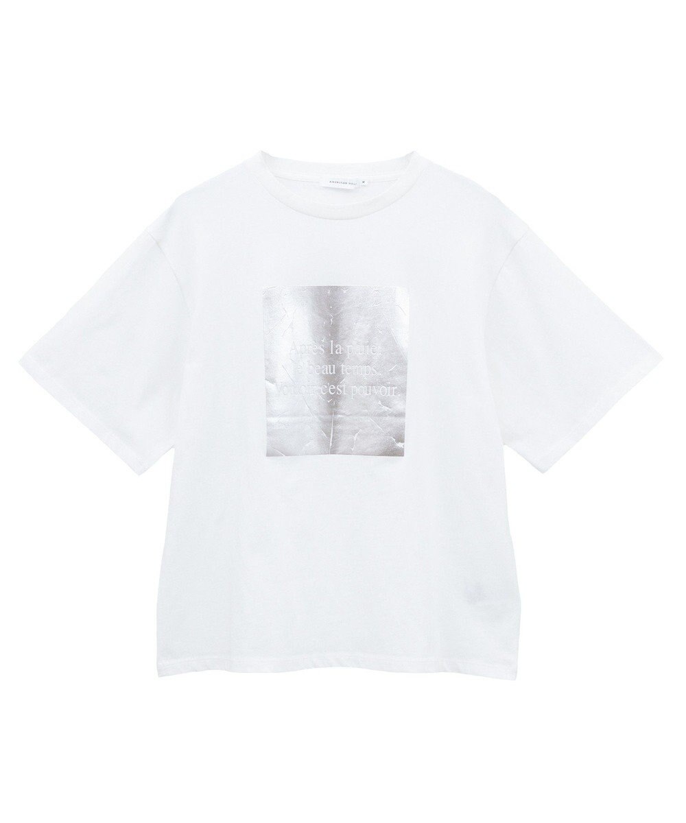 AMERICAN HOLIC ボックスロゴ箔プリントＴシャツ 