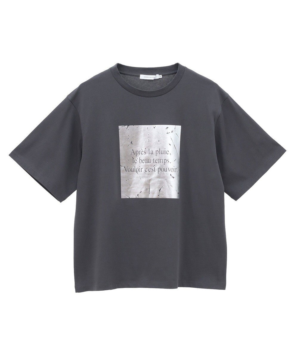 AMERICAN HOLIC ボックスロゴ箔プリントＴシャツ 