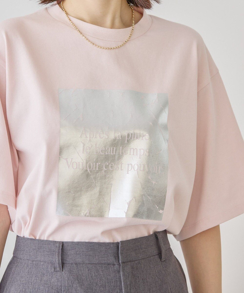 AMERICAN HOLIC ボックスロゴ箔プリントＴシャツ 