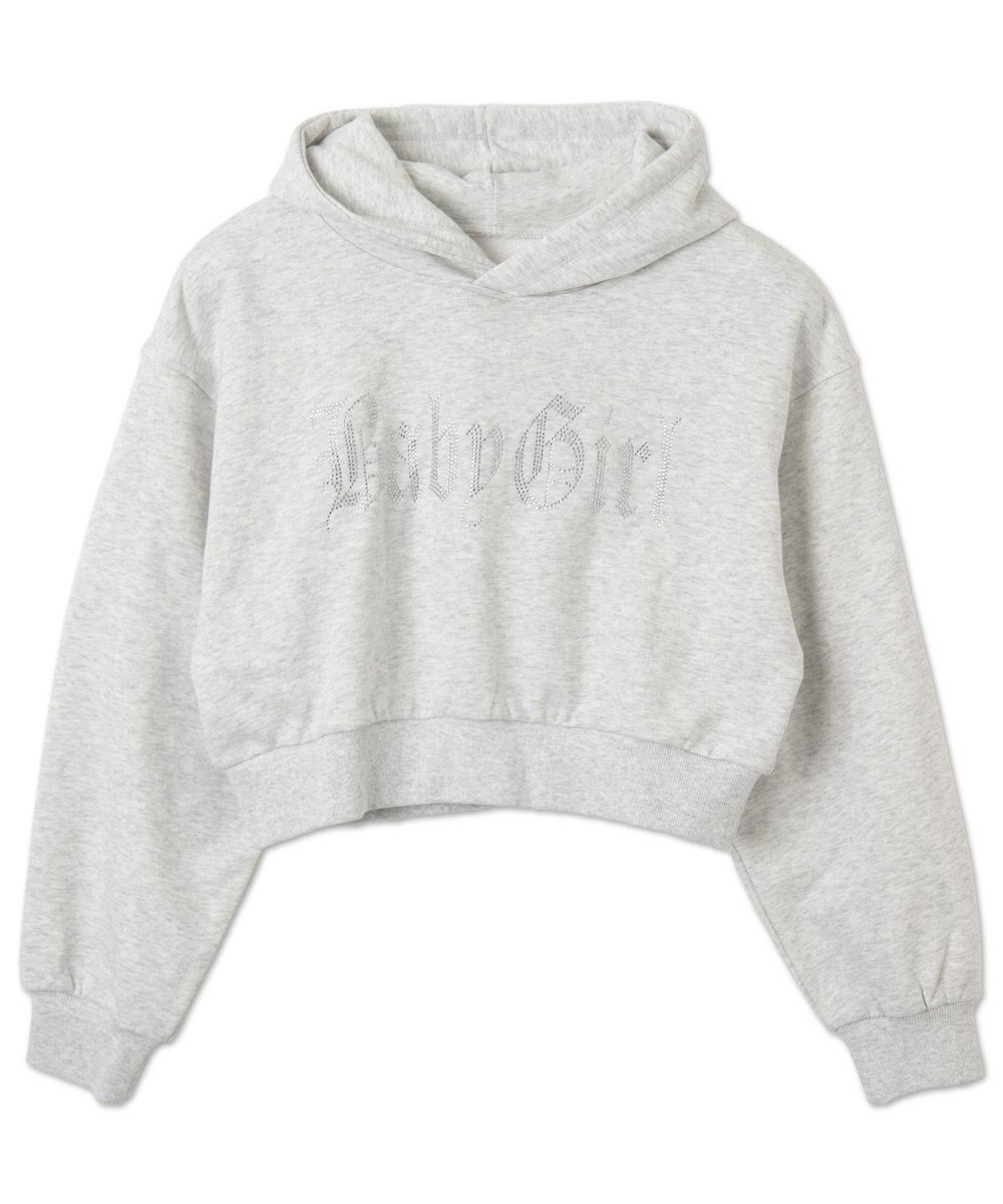 WEGO ラインストーンショートプルパーカー 