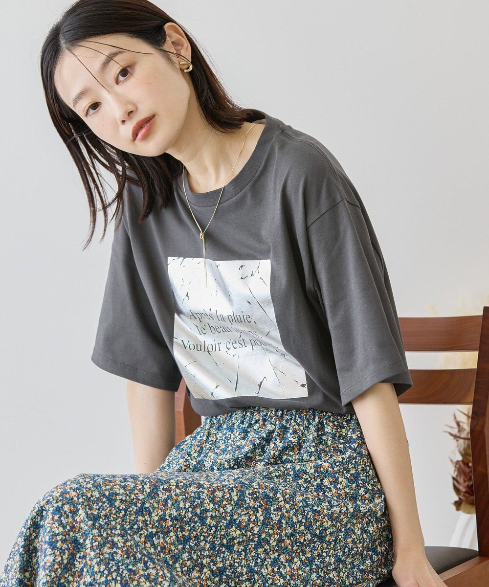 AMERICAN HOLIC ボックスロゴ箔プリントＴシャツ 