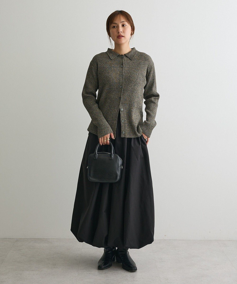 CRAFT STANDARD BOUTIQUE ミックスカラーポロ襟ニットカーディガン 