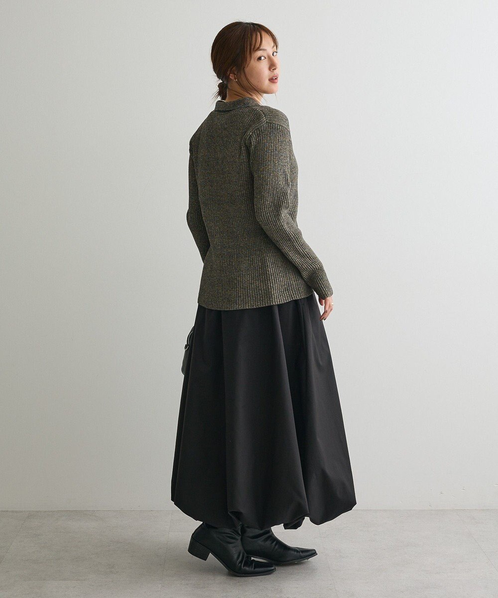 CRAFT STANDARD BOUTIQUE ミックスカラーポロ襟ニットカーディガン 