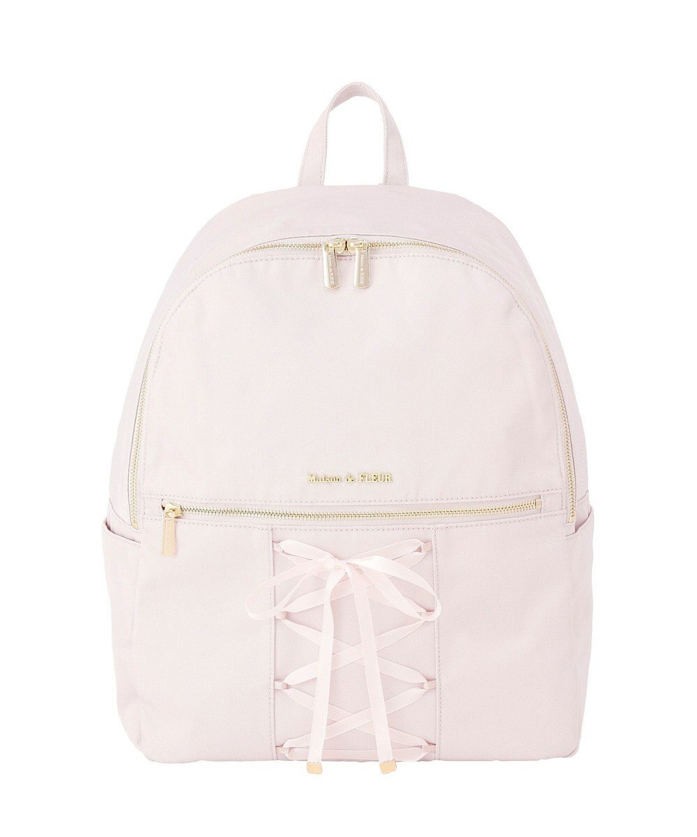 Maison de FLEUR 撥水加工レースアップリボンリュック 