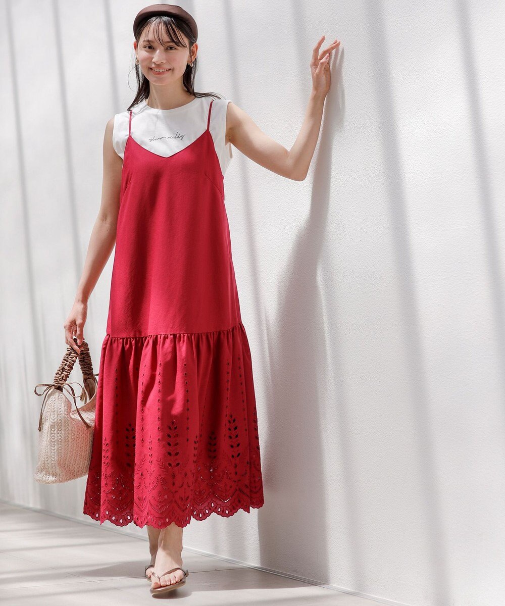 ANY SIS 【洗える】ノースリーブロゴ Tシャツ 