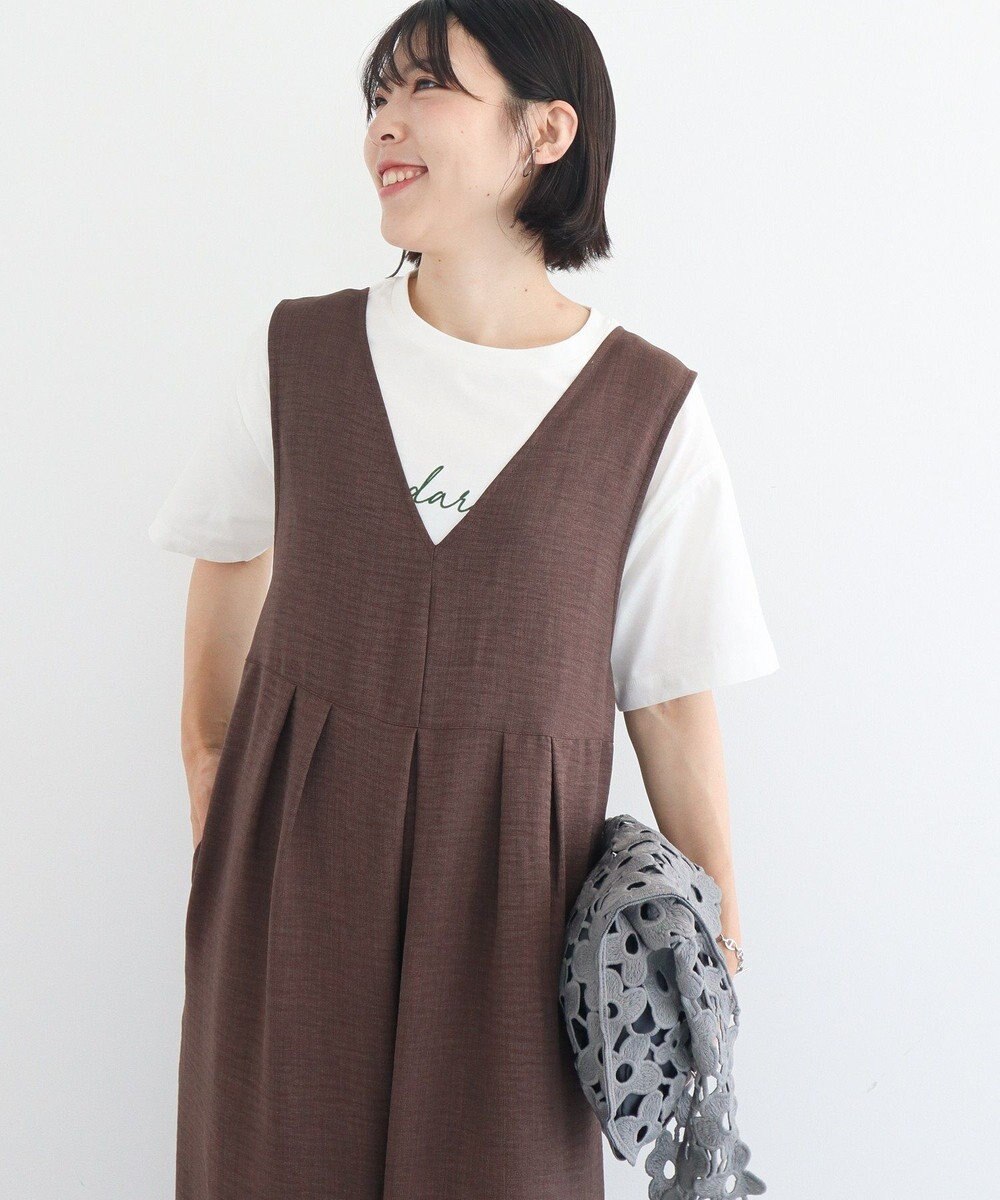 Green Parks 接触冷感麻調ゆったりサロペット 