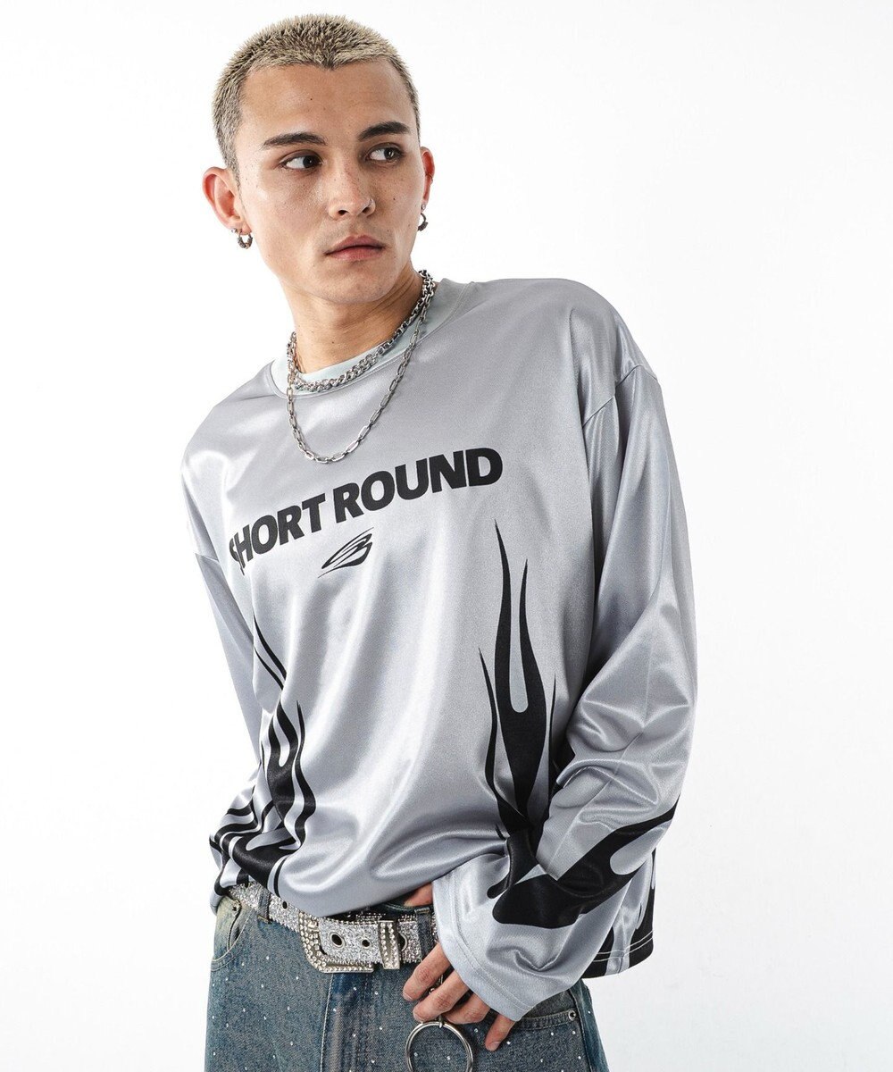 WEGO 【ユニセックス着用ITEM】ファイヤーパターンゲームロゴT（長袖） 