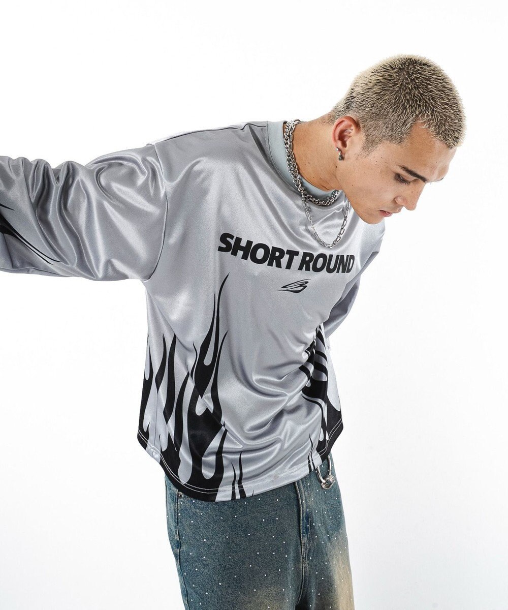 WEGO 【ユニセックス着用ITEM】ファイヤーパターンゲームロゴT（長袖） 