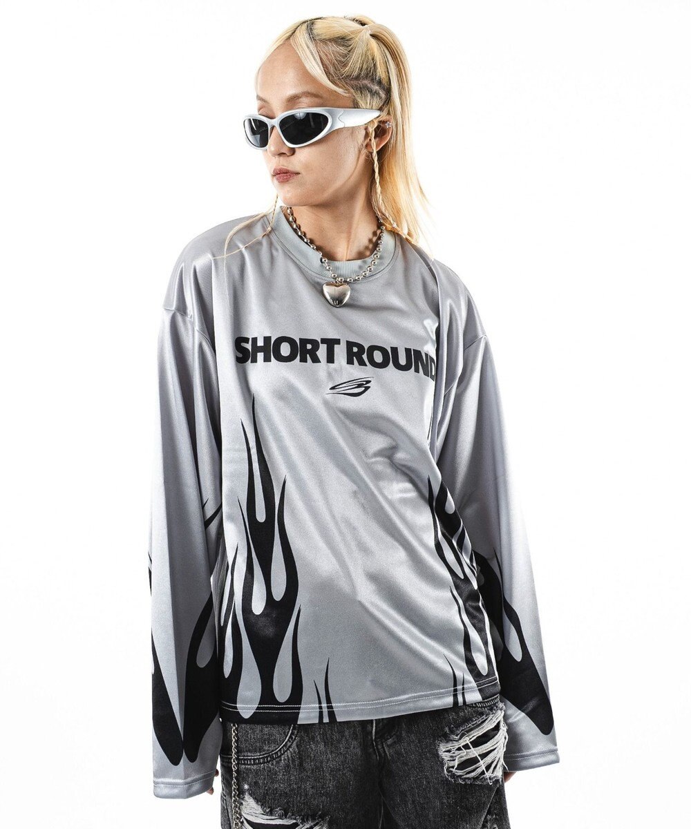 WEGO 【ユニセックス着用ITEM】ファイヤーパターンゲームロゴT（長袖） 