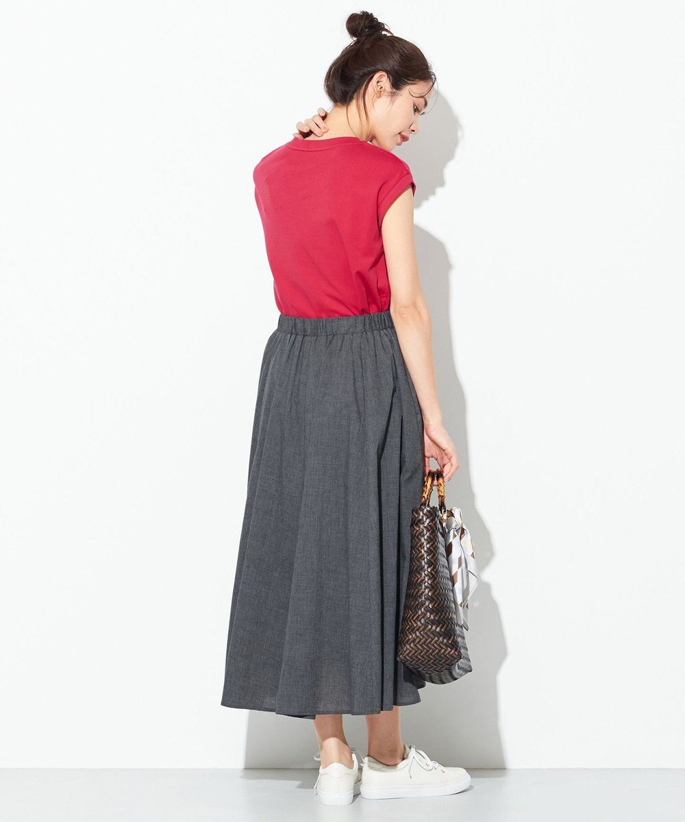 ANY 【ウエストゴム】シャンブレーライク スカート 