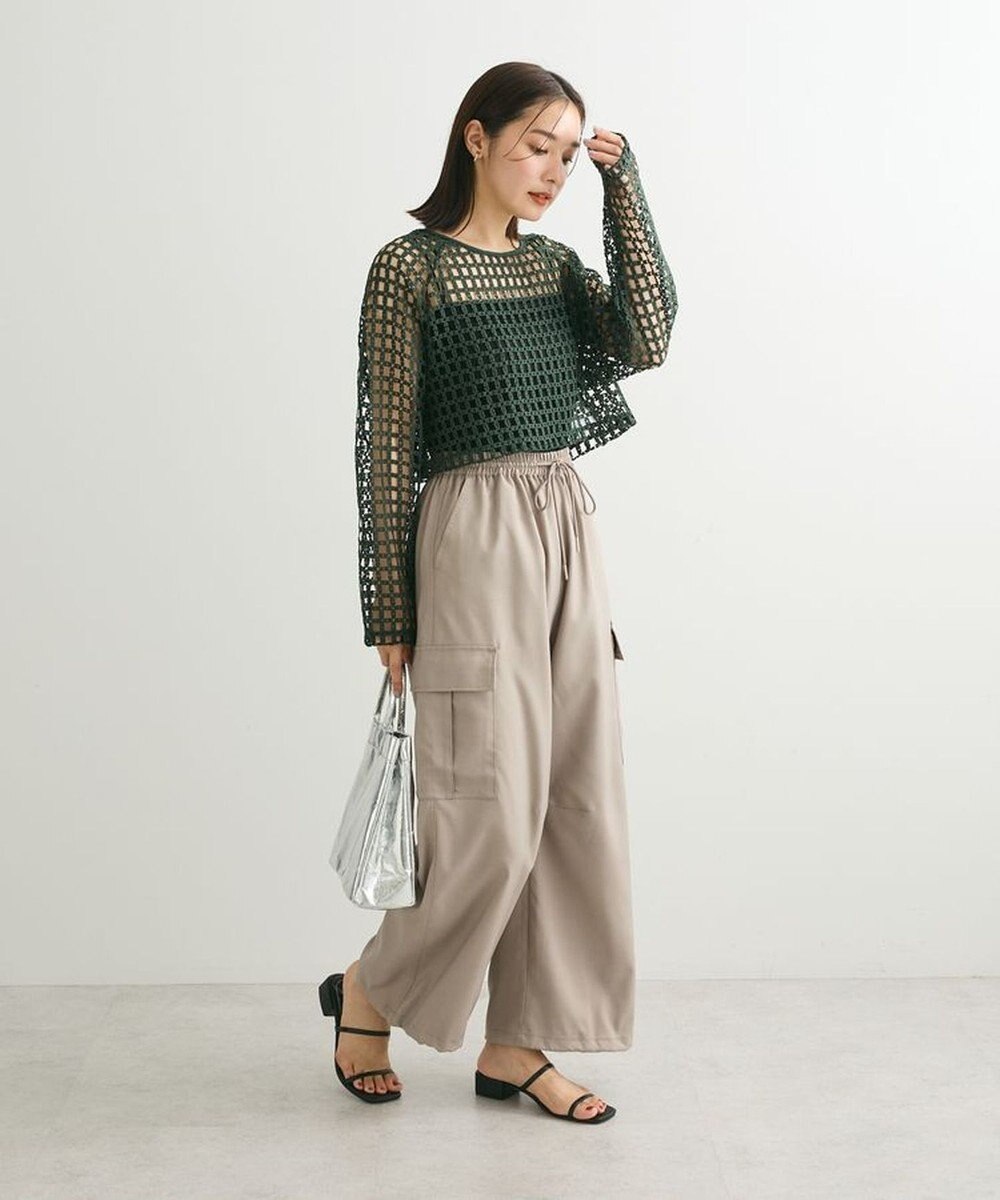 Green Parks ・ＳＵＧＡＲ　ＳＰＯＯＮ　フラワーメッシュプルオーバー 