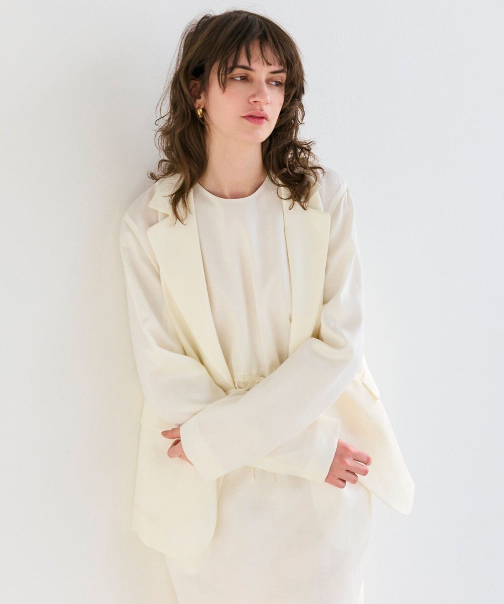 BEIGE， 【洗える】BERGAMOT / ウォッシャブルリネンバックドロストジャケット 