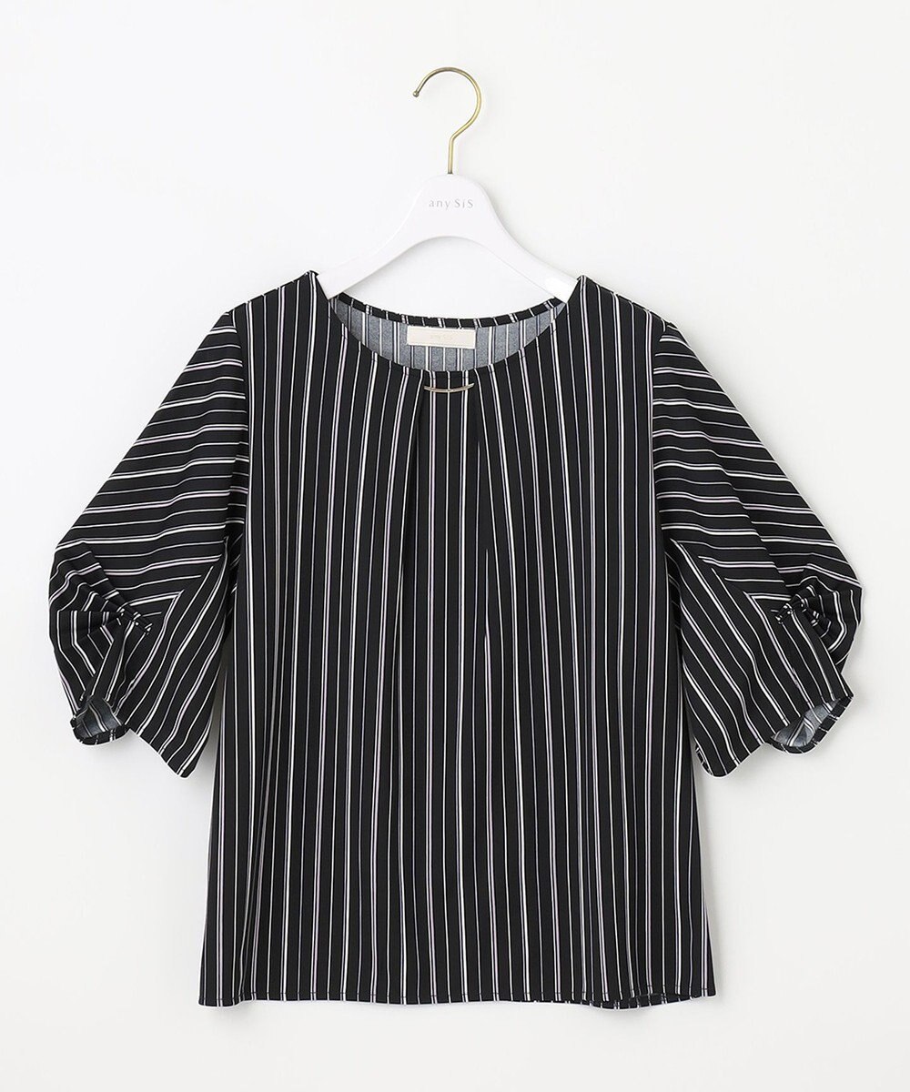 ANY SIS 【接触冷感・吸水速乾・UVケア】エアリードレープスムース タックスリーブ ブラウス 