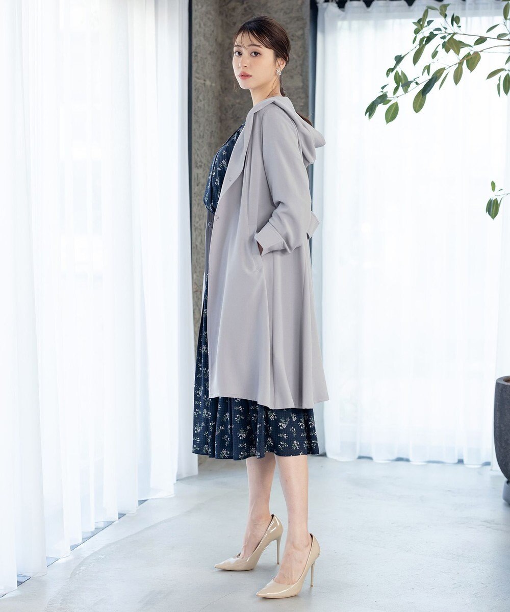 Tiaclasse L 【洗える】バックベルトフーデットコート 