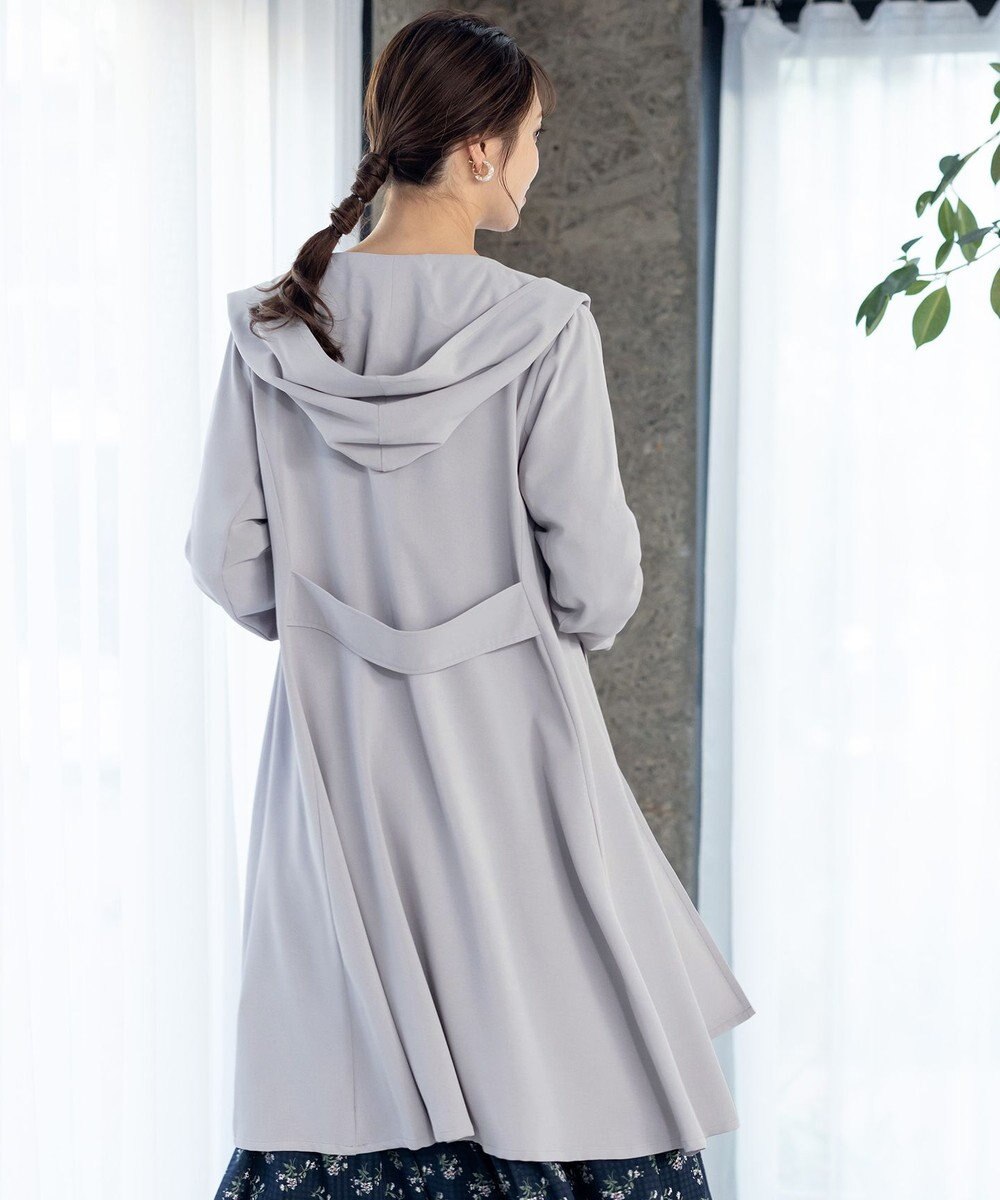 Tiaclasse L 【洗える】バックベルトフーデットコート 