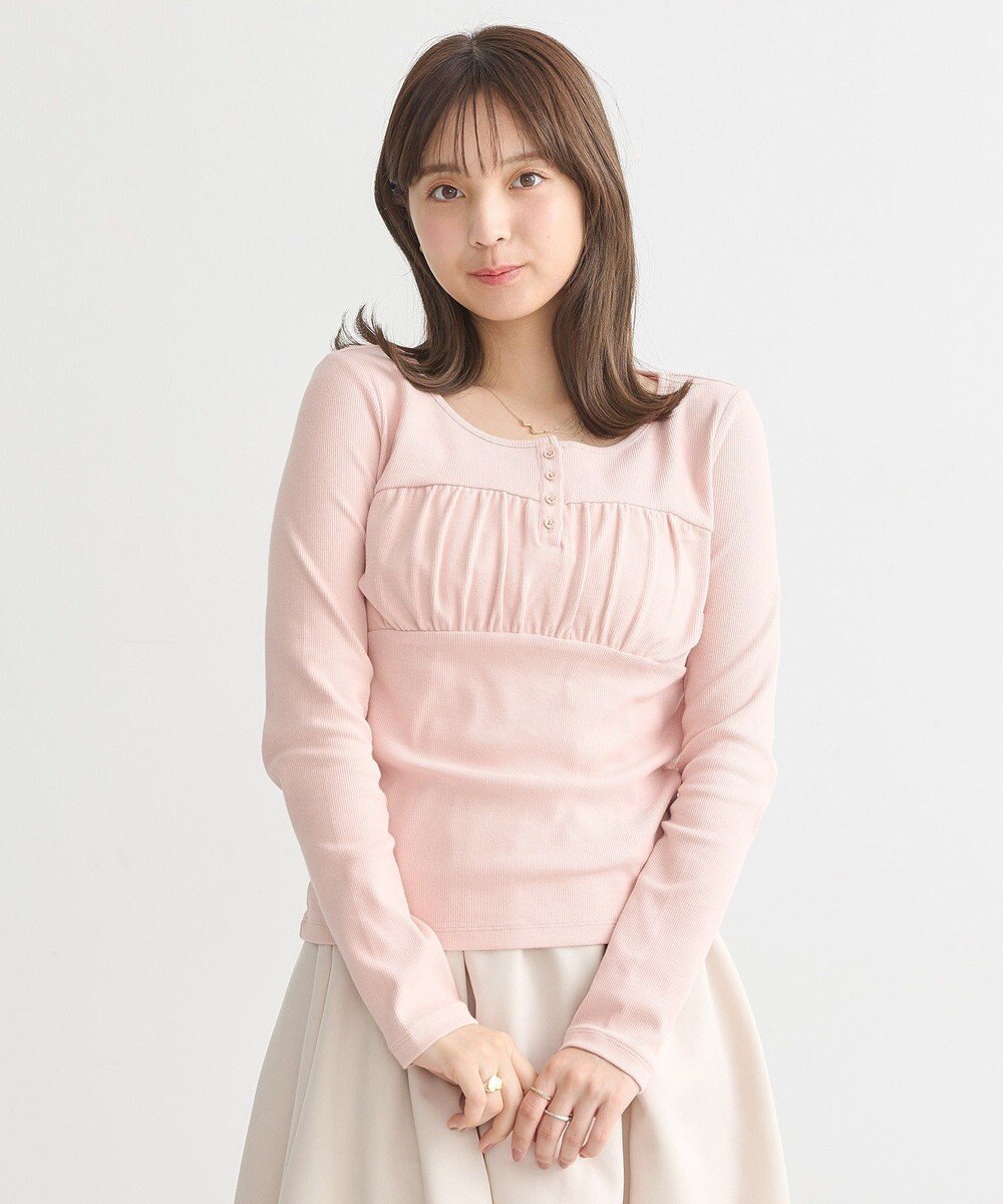 earth music&ecology 切替ギャザーコンパクトカットプルオーバー 