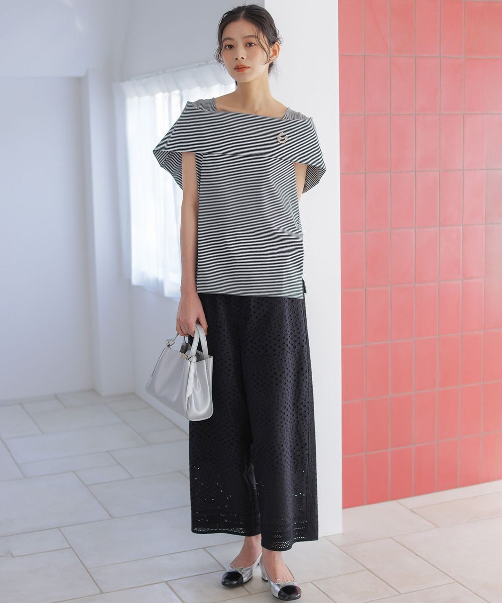 組曲 L GIZAコットンオフショルダー カットソー 