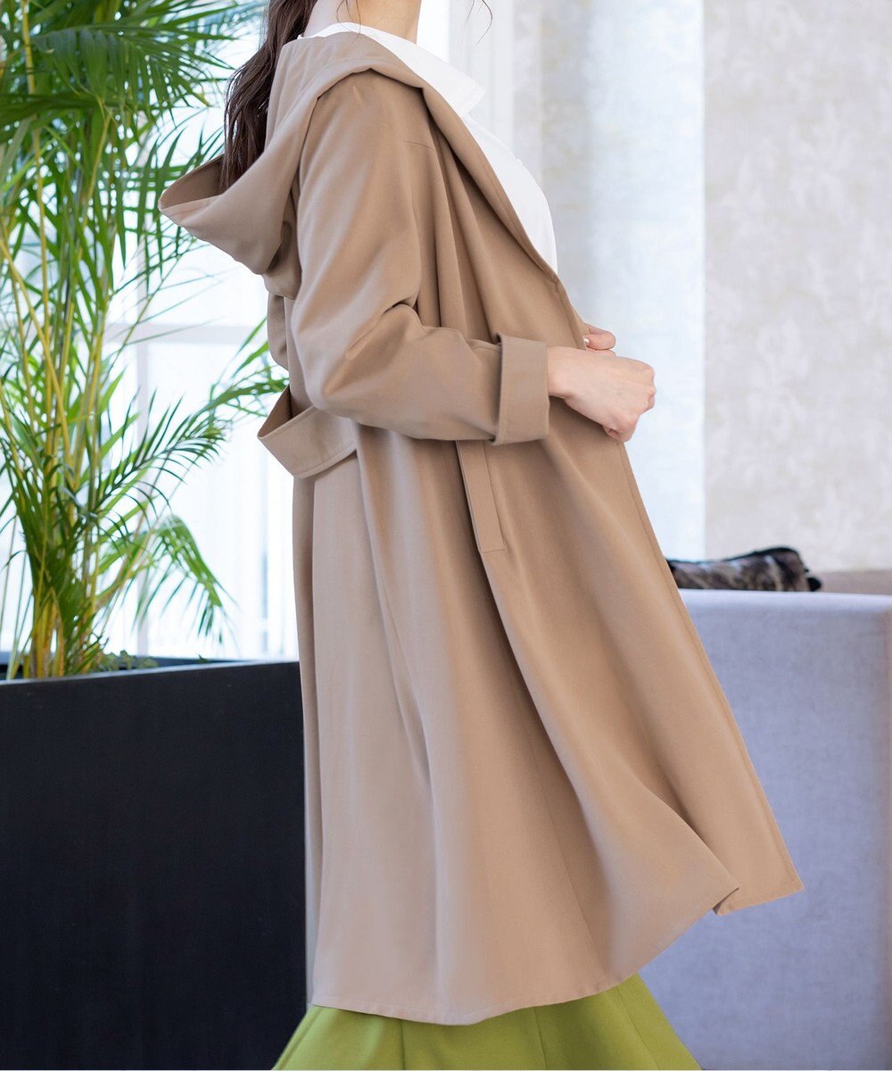 Tiaclasse L 【洗える】バックベルトフーデットコート 