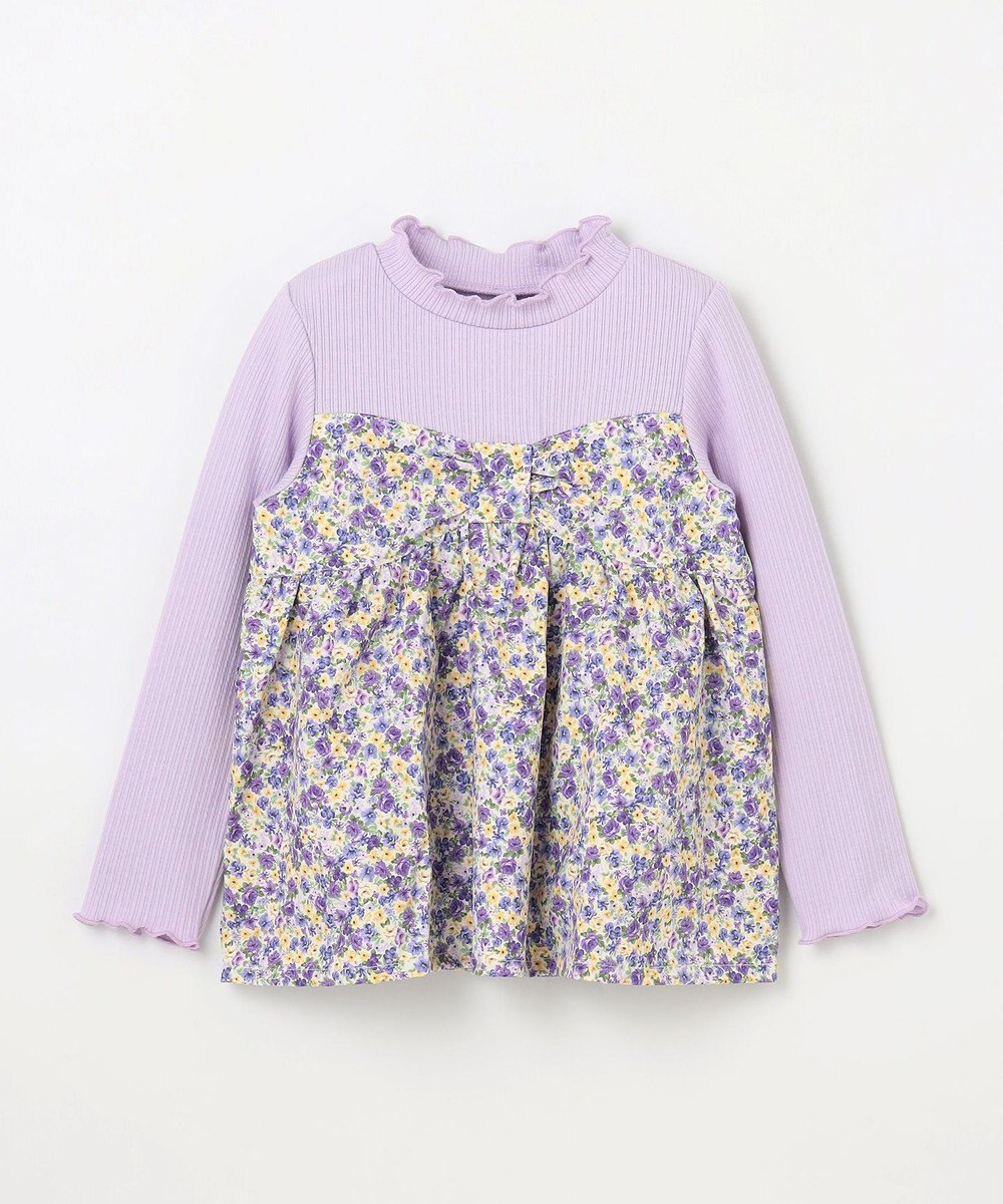 ANY KIDS ドッキング花柄カットソー 