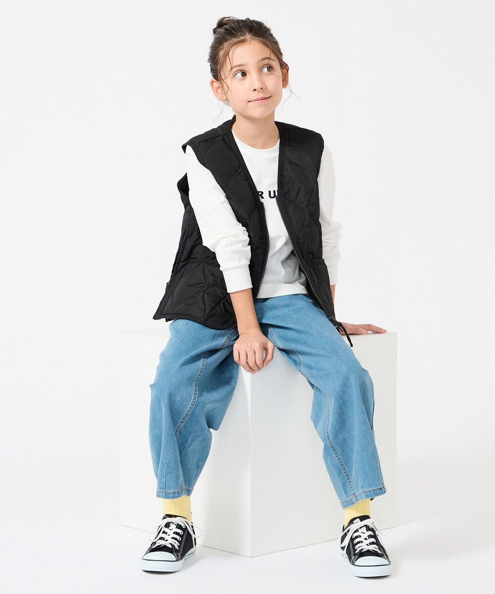 UNFILO 【120-150cm】TAION ミリタリーZIP Vネックダウンベスト(UNISEX) 