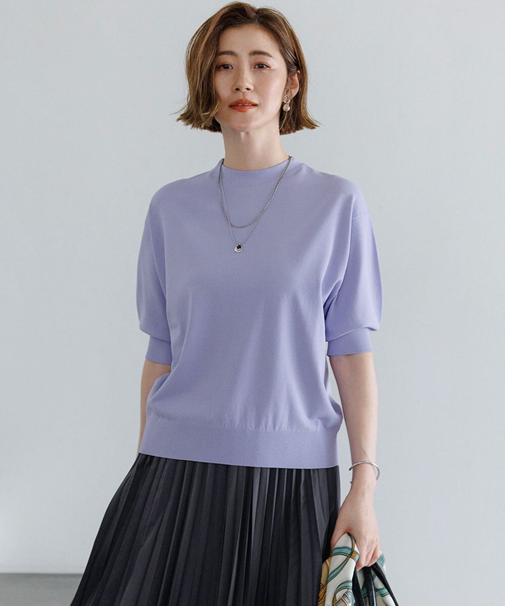 23区 【先行予約】セミマットフリゼ リラクシー ニット Tシャツ 