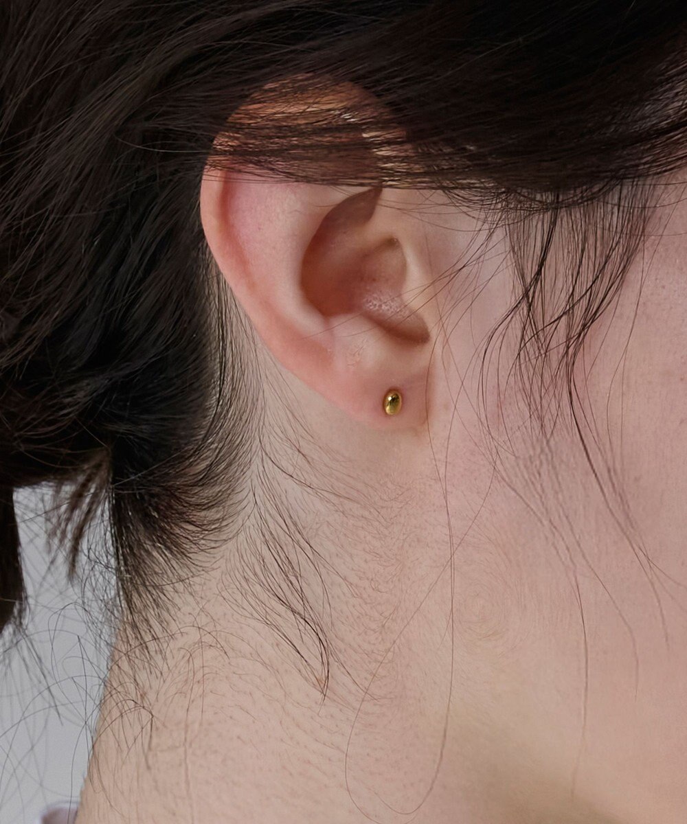 Phoebe 【金属アレルギー対応】メタルビーンズピアス　ゴールド/サージカルステンレス 