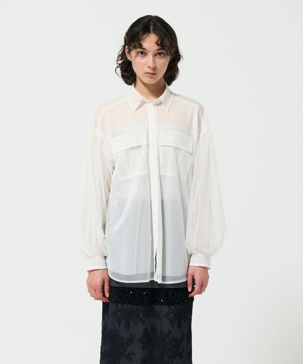 GRACE CONTINENTAL チュールレイヤードシャツ 