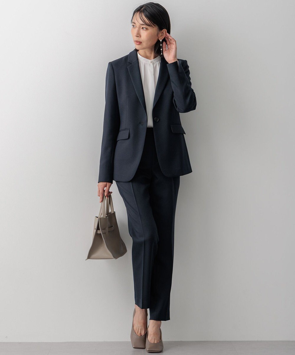 23区 【洗える】ウールライクカルゼ  テーラードジャケット 