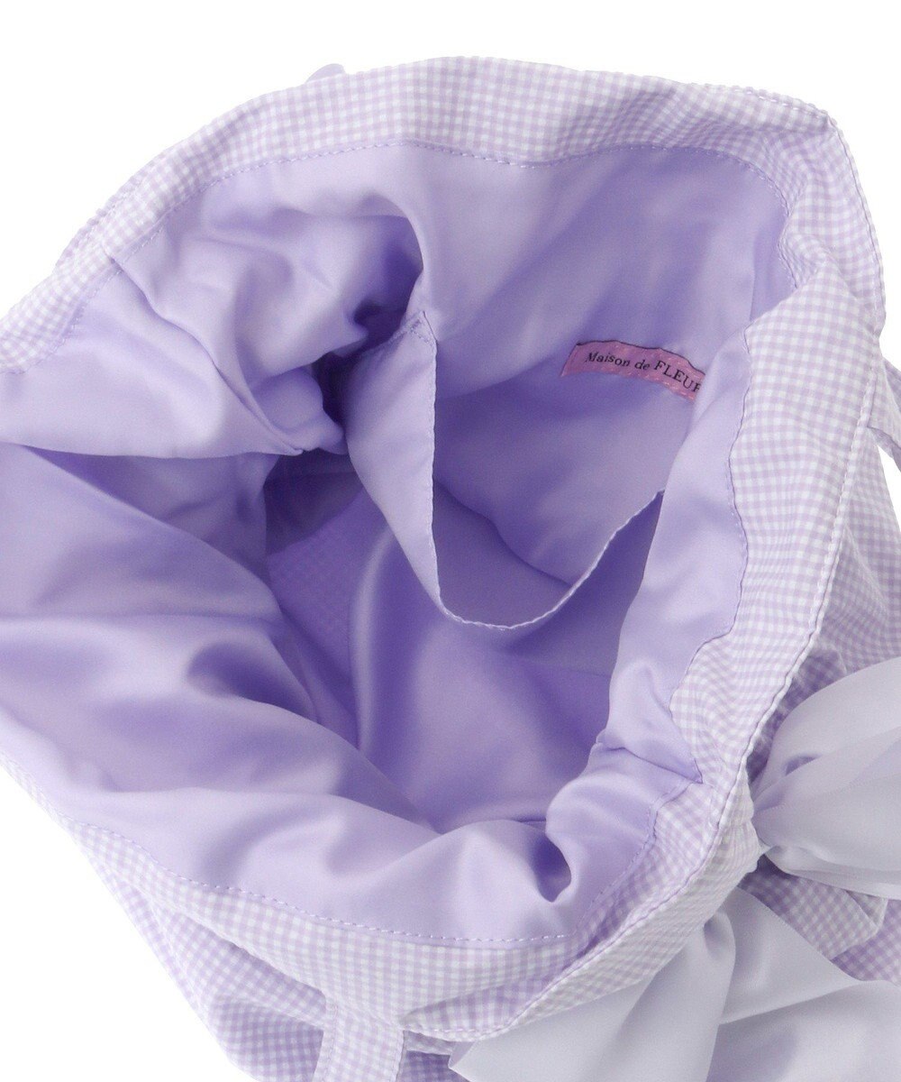 Maison de FLEUR ギンガムチェックダブルリボントートバッグ 