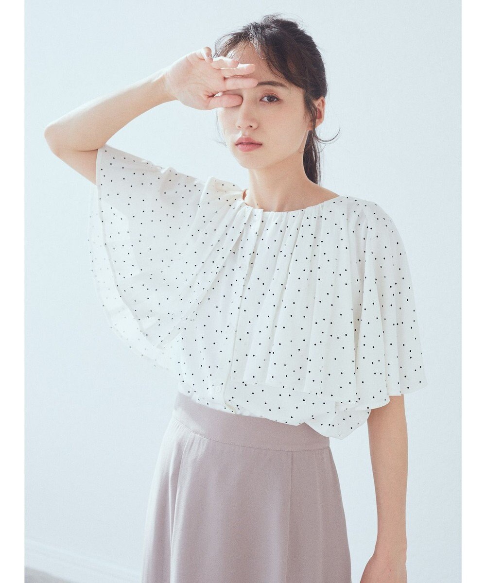 earth music&ecology ケープカラーブラウス 