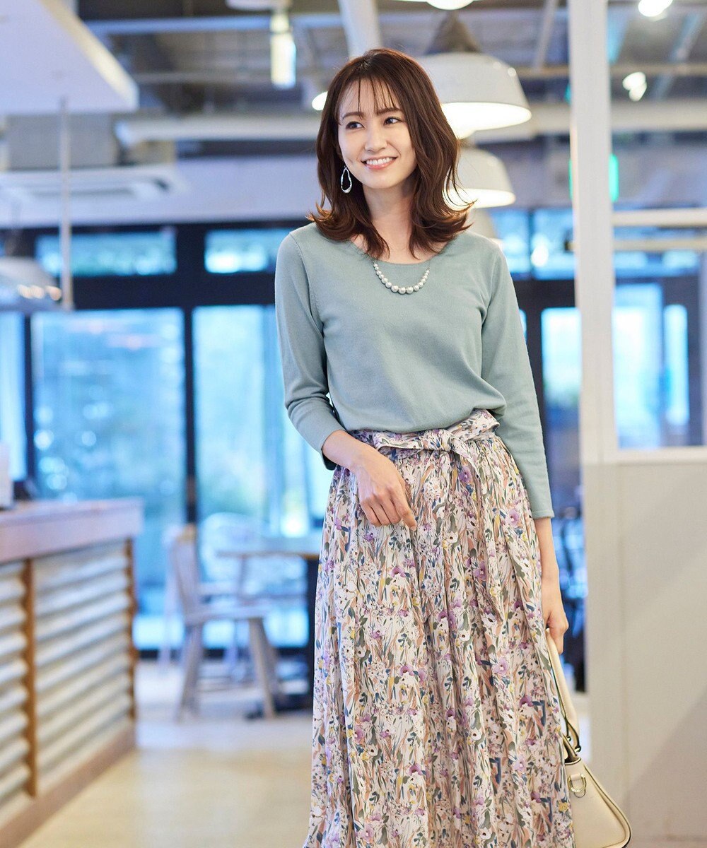 洗える 異素材を組み合わせた花柄ドッキングワンピース Tiaclasse ファッション通販 公式通販 オンワード クローゼット