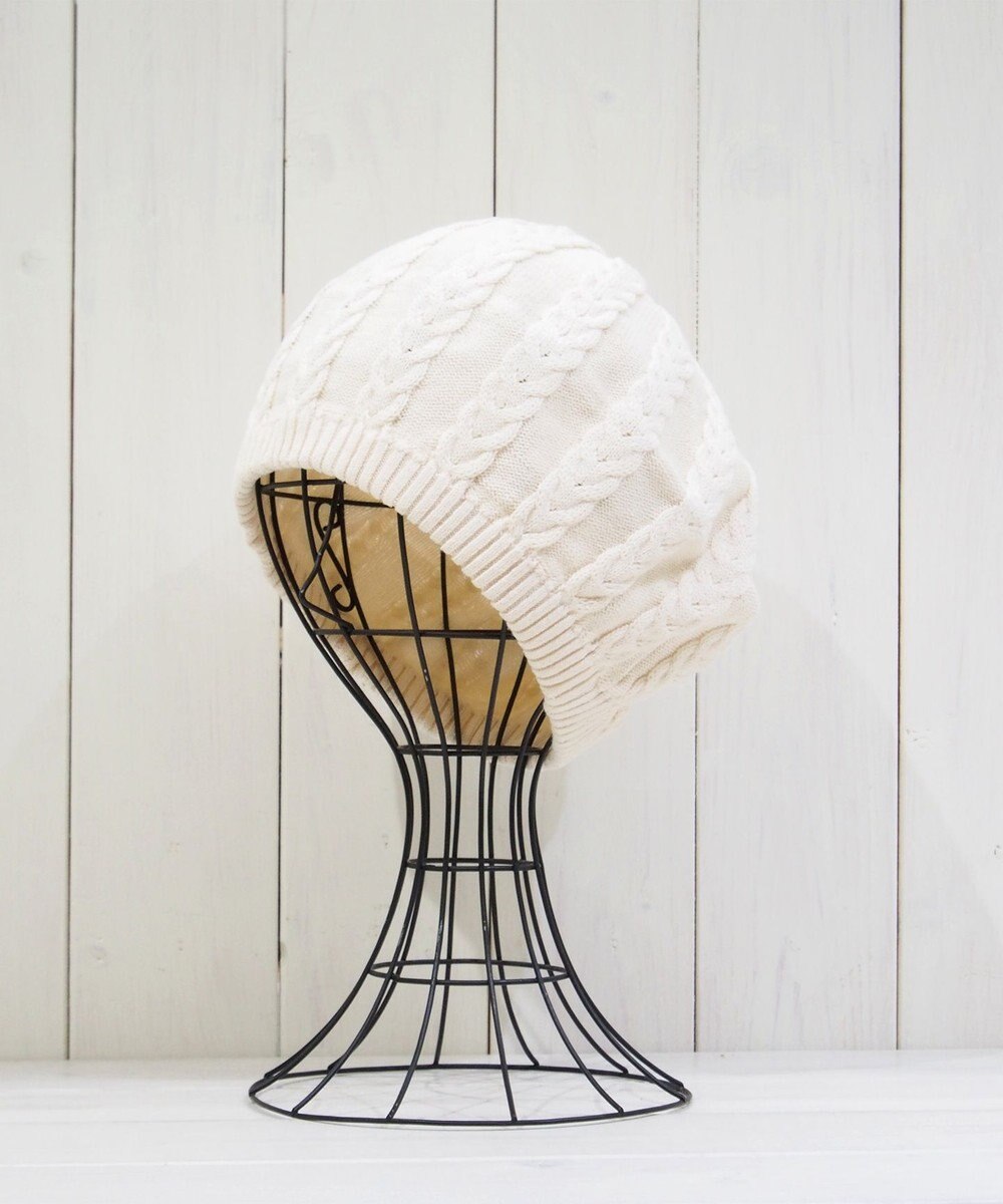 石田製帽 オーガニックコットン アラン編みベレー 