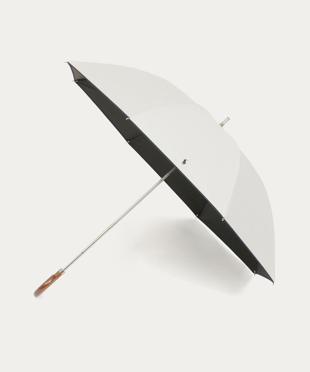 MOONBAT 【WEB限定/遮光率100%/遮熱/UV】POLO RALPH LAUREN（ポロ ラルフローレン）晴雨兼用日傘 無地 オーバーロック刺繍 長傘 