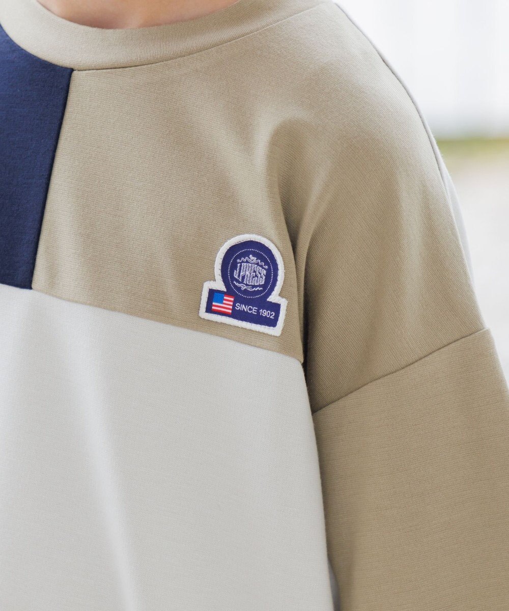 J.PRESS KIDS 【吸水速乾】【140-170cm】ポンチローマ トリコロール 切替Ｔシャツ 