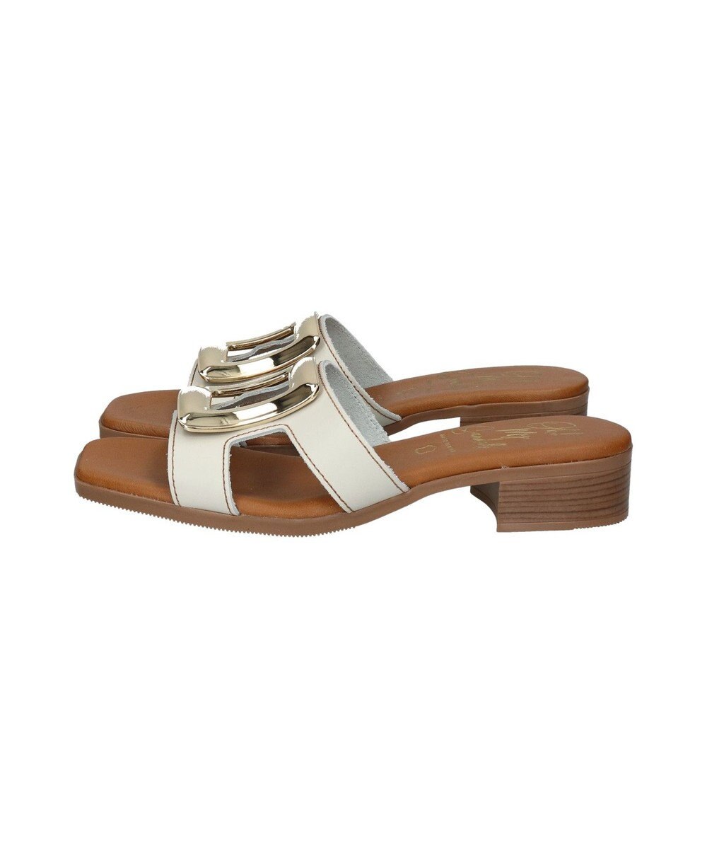 INTER-CHAUSSURES 【Oh my Sandals】メタルバックルローヒールミュールサンダル 