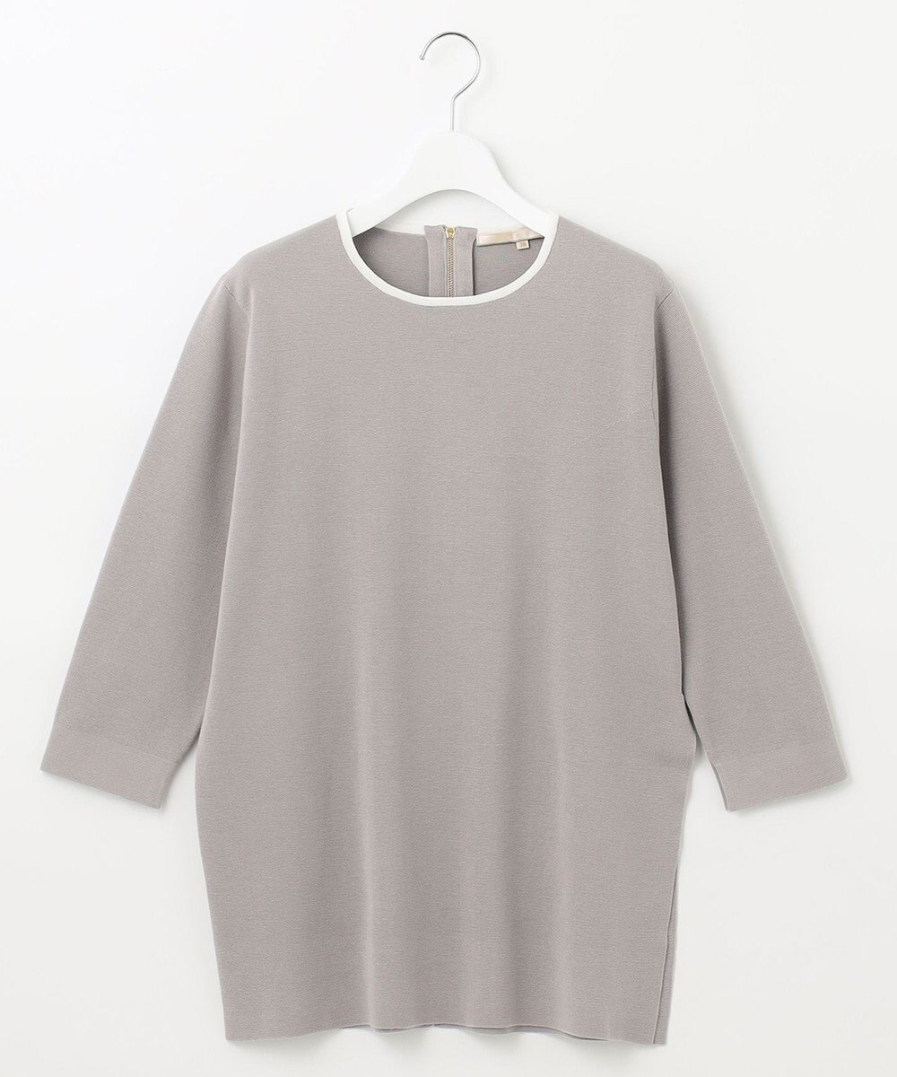 自由区 L 【洗える/セット着用可】ドライコットンハイゲージブラウスライク ニット 