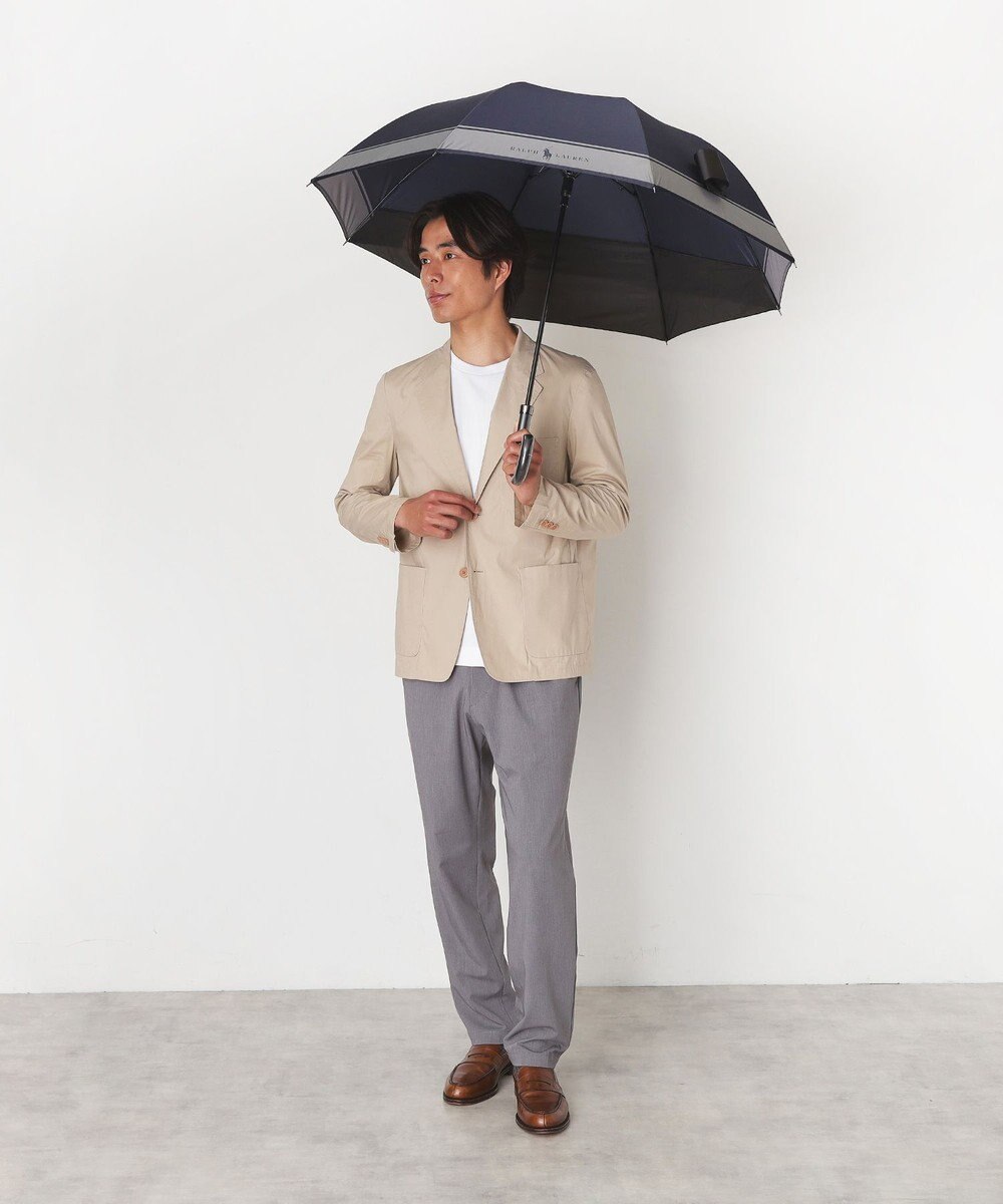 MOONBAT ポロ ラルフ ローレン (POLO RALPH LAUREN)  メンズ 長傘 雨傘 ロゴ刺繍 ボタンジャンプ ワンタッチ 