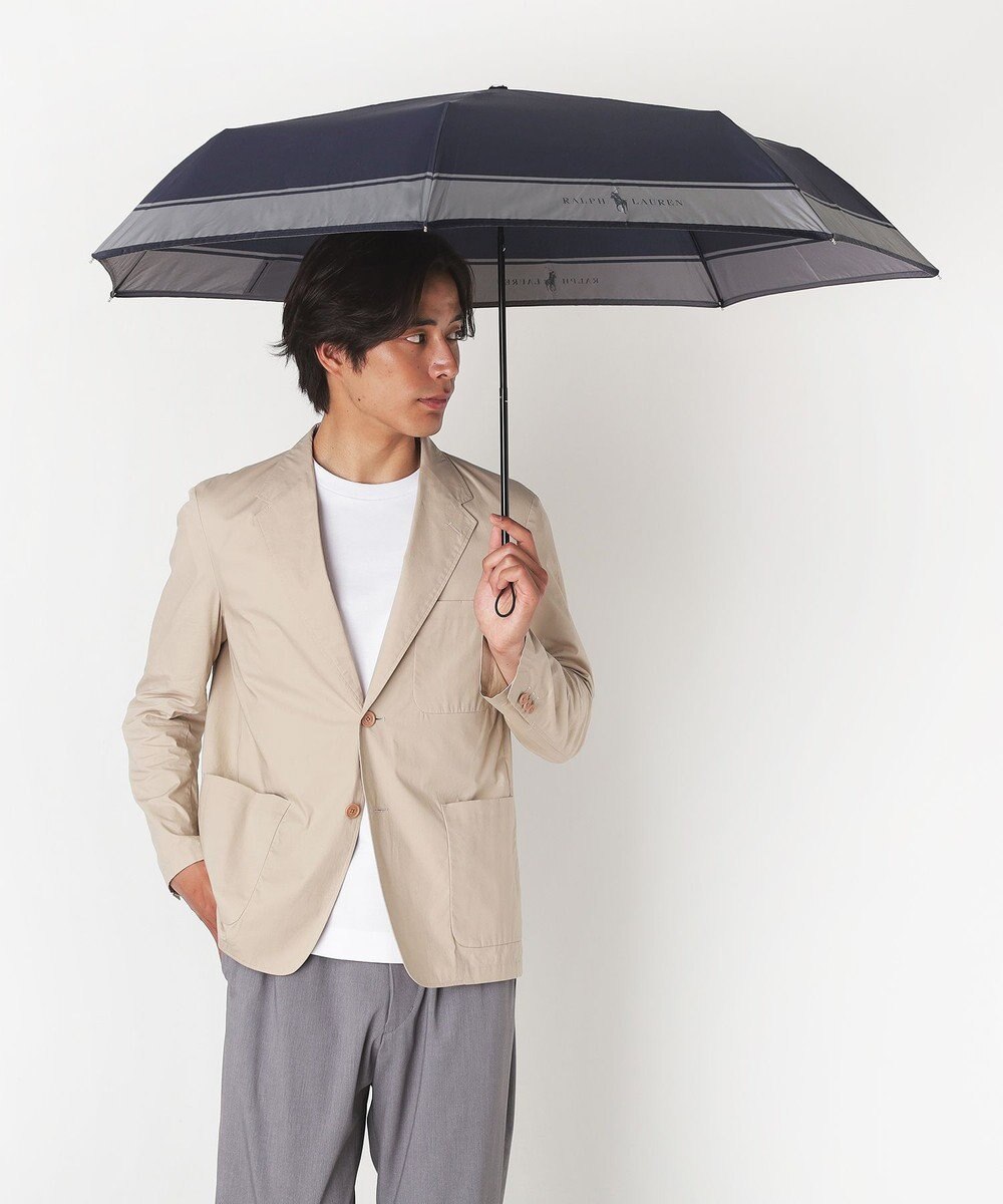 MOONBAT ポロ ラルフ ローレン (POLO RALPH LAUREN)  メンズ 長傘 雨傘 ロゴ刺繍 ボタンジャンプ ワンタッチ 