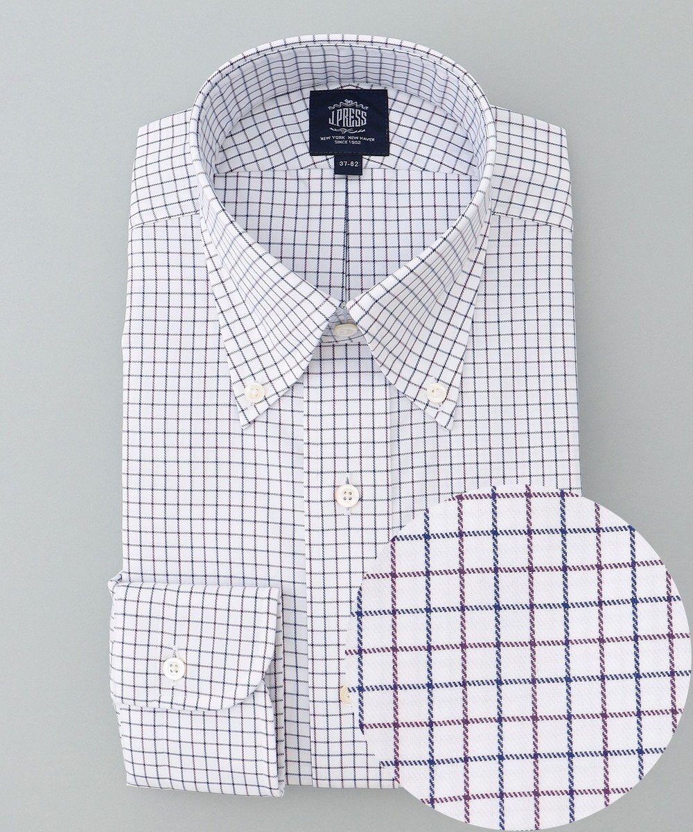 J.PRESS MEN 【PREMIUM PLEATS / 形態安定】スーピマコットンタッタソールチェック シャツ/B.D. 