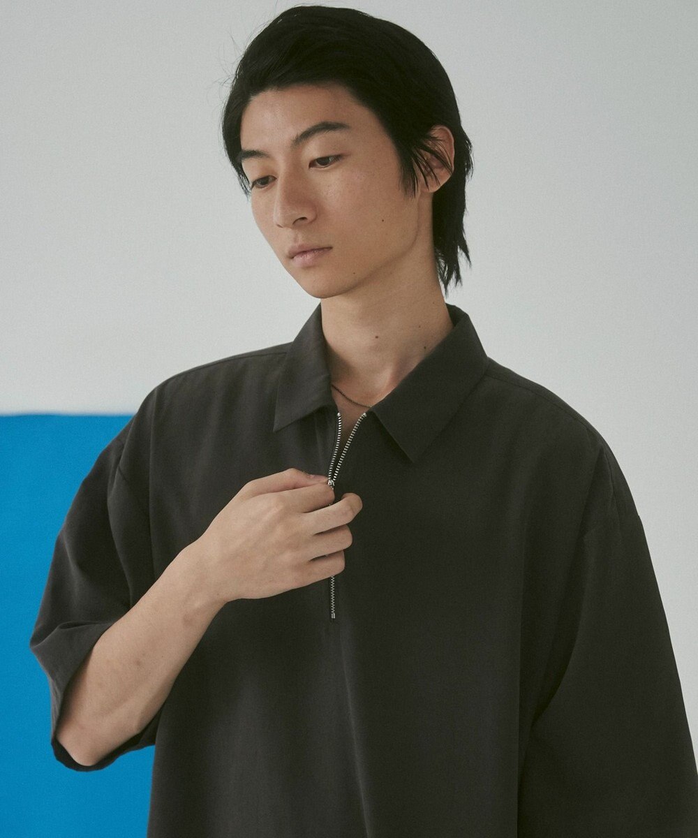 WEGO 【LUCY】アイススウェードハーフジップシャツ（S） 