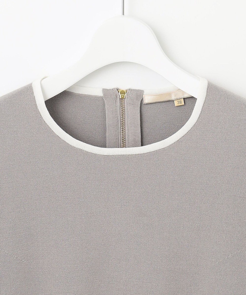 自由区 L 【洗える/セット着用可】ドライコットンハイゲージブラウスライク ニット 