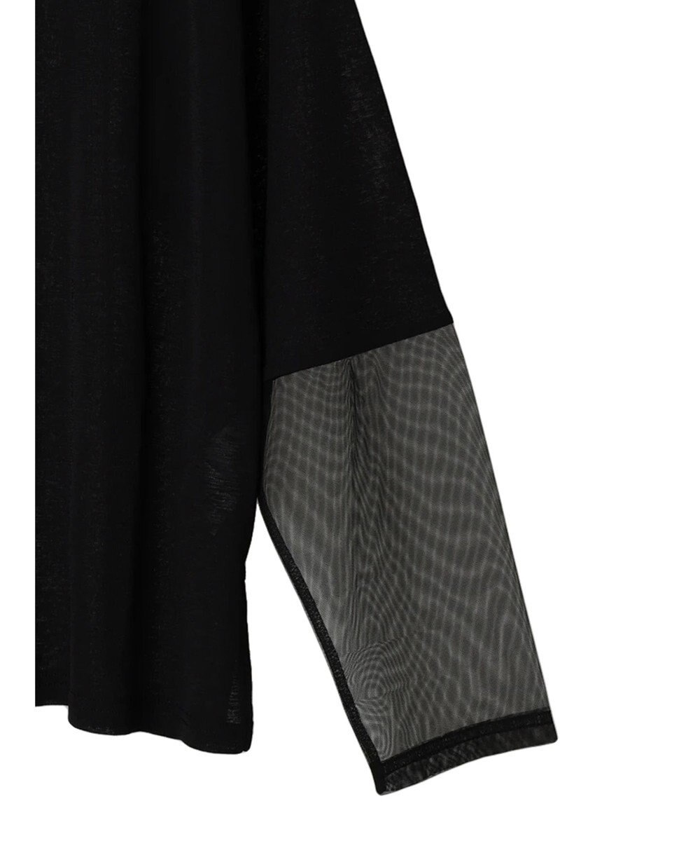 Green Parks 袖チュールドッキングシアープルオーバー 