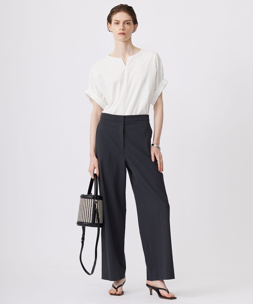 ICB 【接触冷感・UVカット・洗える】ヴィンテージスパンブロード デザインブラウス 