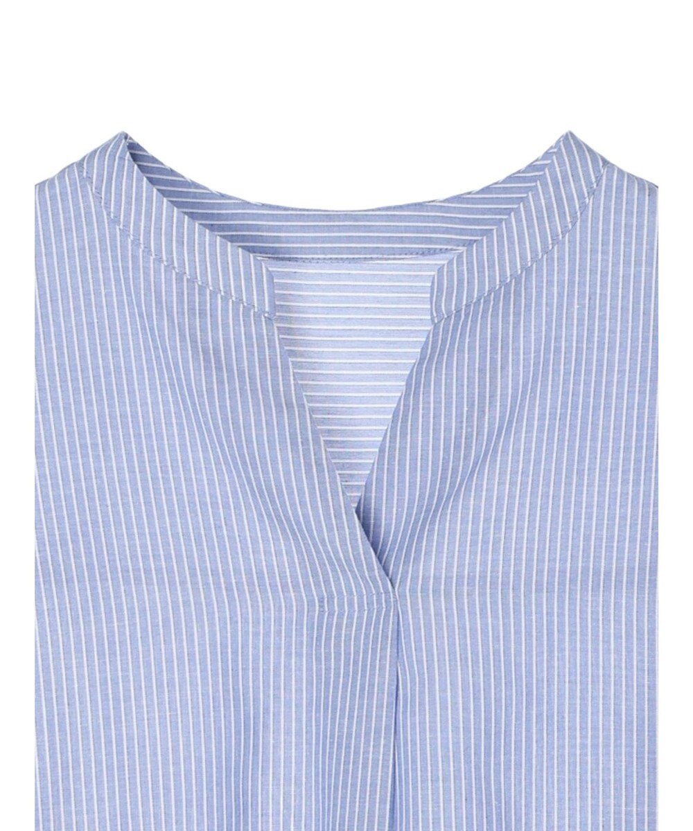 Green Parks 綿麻混フレンチスリーブスキッパーシャツ 