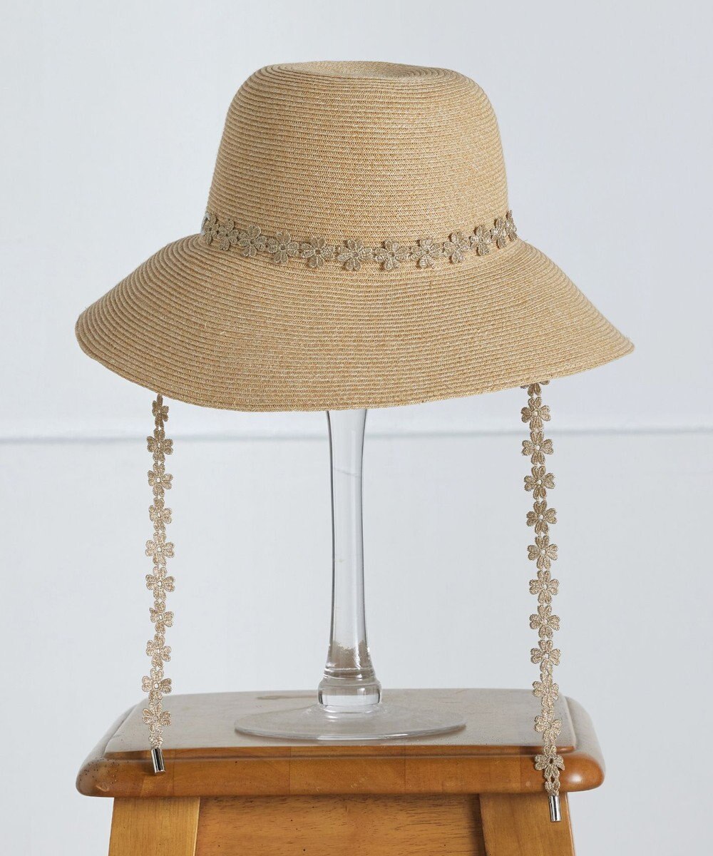 Tiaclasse フラワーレース付きクロッシュハット 