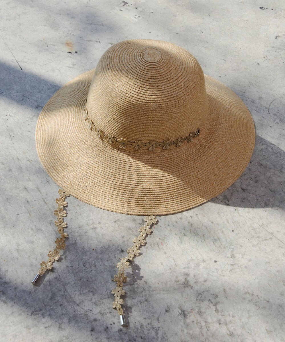 Tiaclasse フラワーレース付きクロッシュハット 