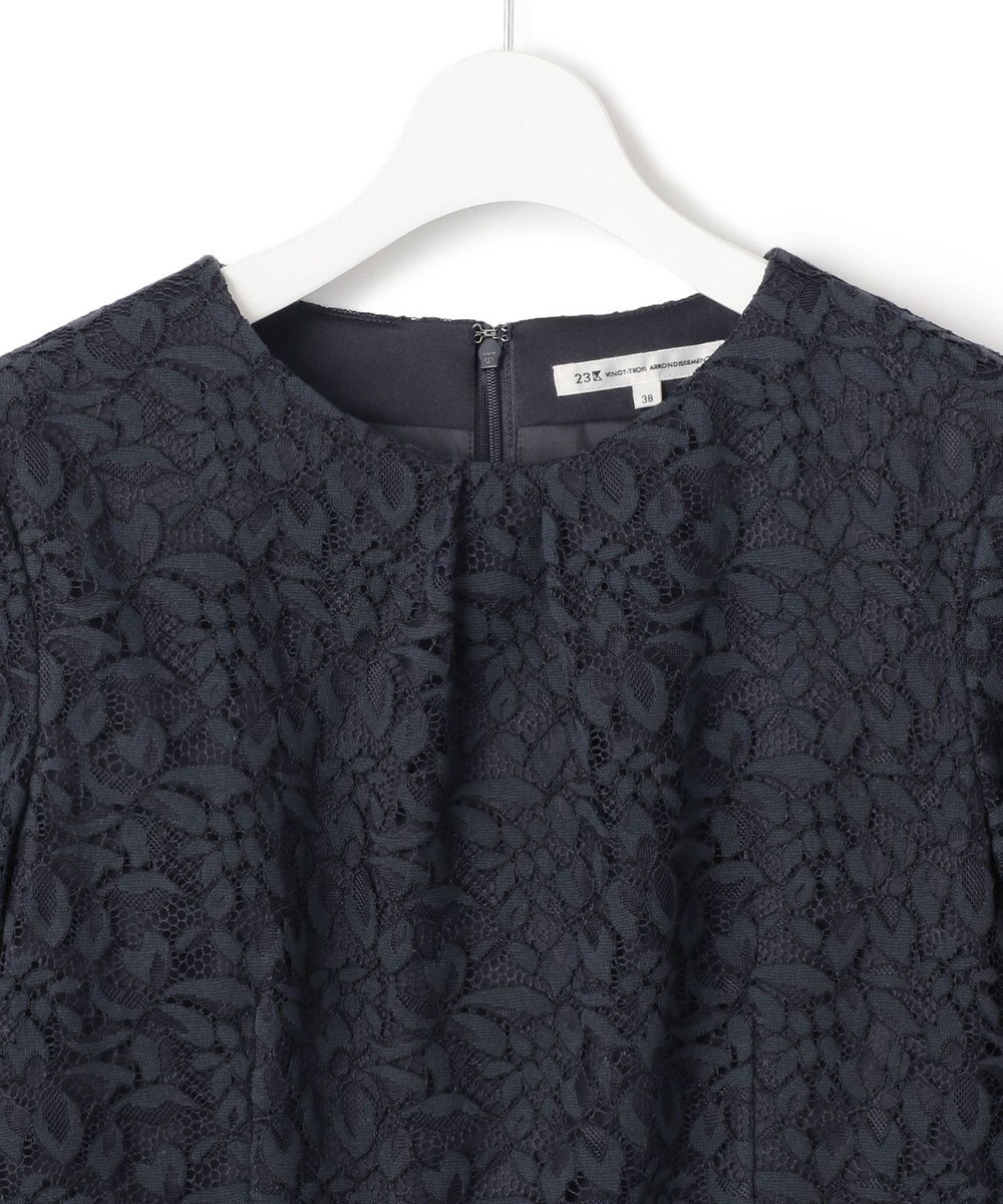 23区 【洗える】トリアセダブルジョーゼット フレア ワンピース 