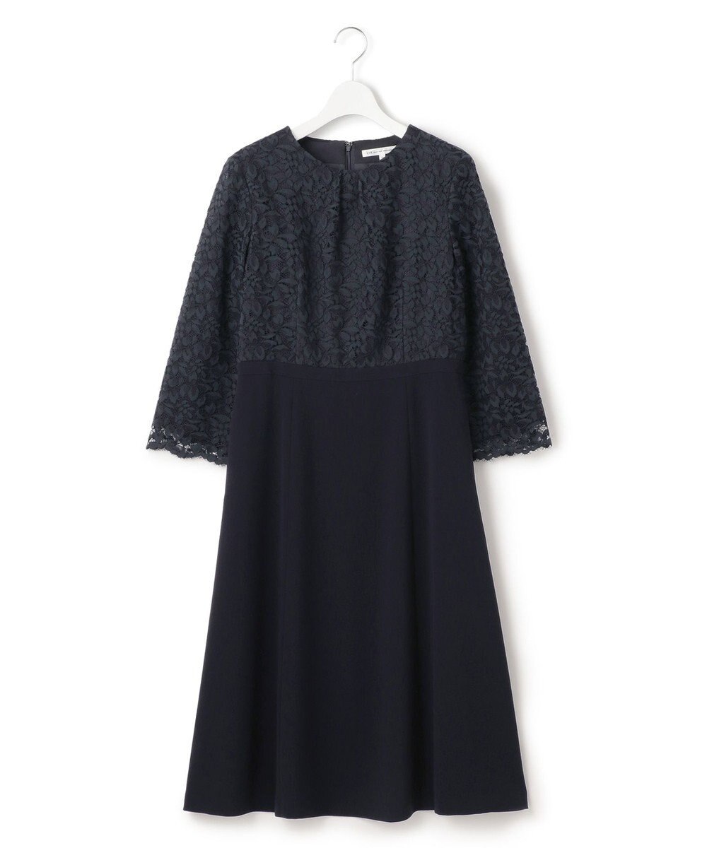 23区 【洗える】トリアセダブルジョーゼット フレア ワンピース 