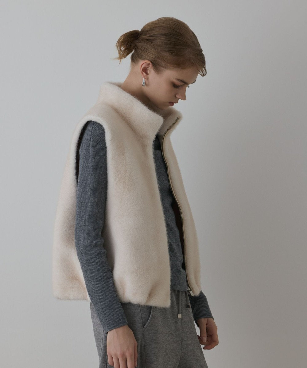 GRACE CONTINENTAL フェイクミンクベスト 